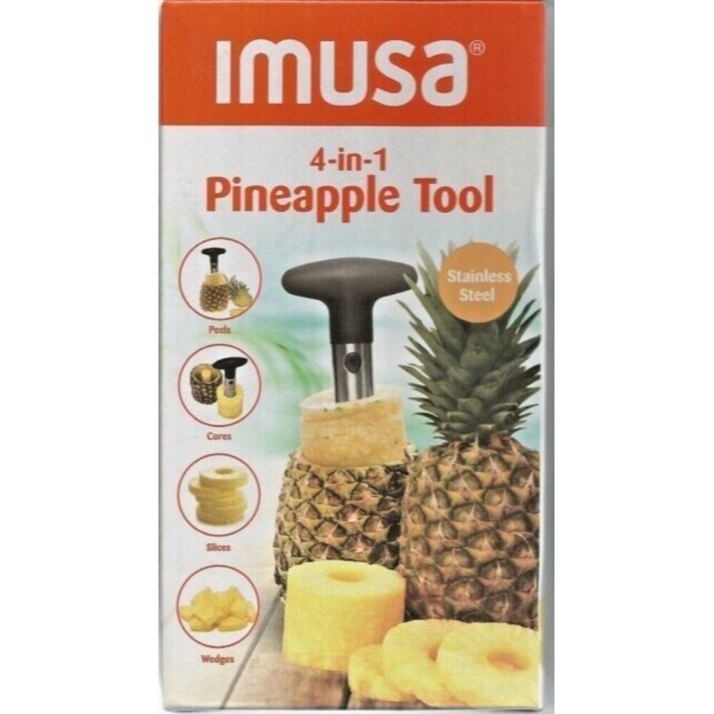 IMUSA Stainless Steel Pineapple Tool Peels Cores Slices Cuts Wedges Kitchen NEW